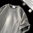 2024 verão americano ins nova camiseta masculina solta casual em torno do pescoço streetwear y2k design personalizado estilo casual topos