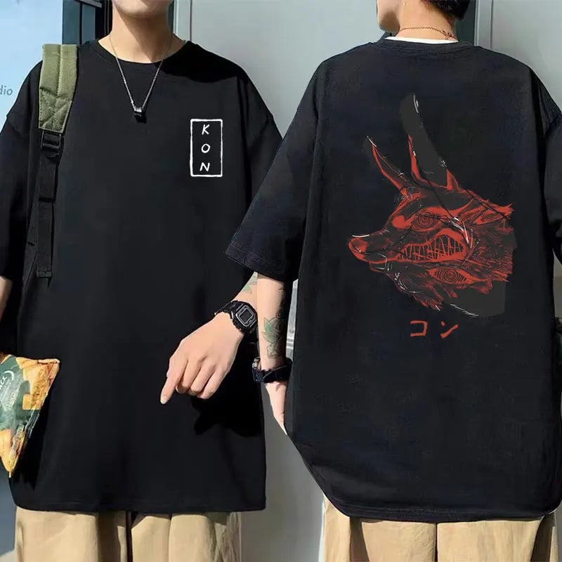 Anime japonês dos desenhos animados kon camisa masculina correndo esportes solto oversized camiseta de manga curta algodão verão masculino topo t camisa