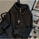 Casual gola alta moletom com capuz masculino primavera outono na moda desportivo estilo retro japonês jovem jaqueta aérea