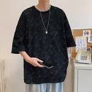 Camiseta masculina verão respirável tie dye em torno do pescoço t legal conforto verão casual topo novo tecido na moda 2025 venda quente moda