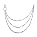 Cadeia Cinto de Metal Longo para Calças Punk Rock, Punk Gancho, Calça Cintura Link, Cadeia Carteira, Chaveiro Anel Clip, 1 Camada, 2 Camadas, 3 Camadas