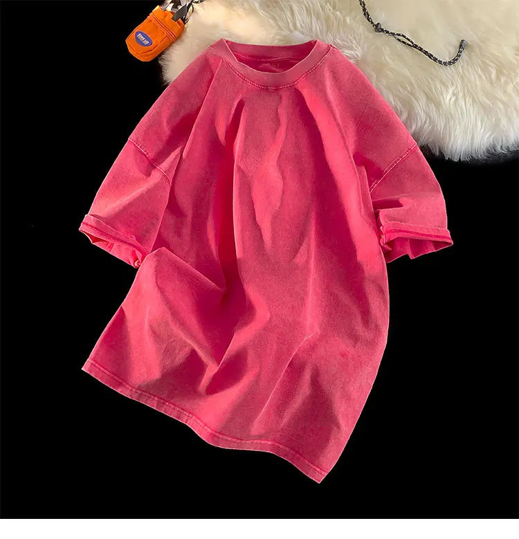 Qualidade oversized ácido lavado y2k t camisa masculina vintage camisetas streetwear lavagem mineral camisetas menino solto marca de luxo topos