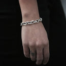 Punk pesado chanfrado cabo corrente pulseira para mulheres homens de aço inoxidável grosso link corrente pulseira grunge y2k pulseira