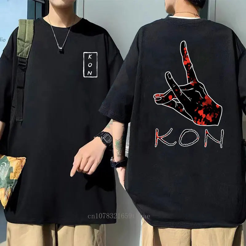 Anime japonês dos desenhos animados kon camisa masculina correndo esportes solto oversized camiseta de manga curta algodão verão masculino topo t camisa
