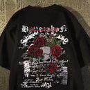 Moda europeia e americana nova moda masculina verão crânio anjo impressão micro elástico respirável em torno do pescoço camiseta ao ar livre cidade alta s