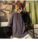 Ilusão de duas peças moletom masculino com capuz outono/inverno na moda marca ins hip hop topo oversize nicho jaqueta de rua alta
