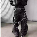 American high street texturizado relâmpago bordado perna reta jeans masculino solto perna larga até o chão calças de emagrecimento