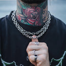 8mm grosso chanfrado cabo link corrente colar de aço inoxidável grunge jóias punk gótico colar presente para ele