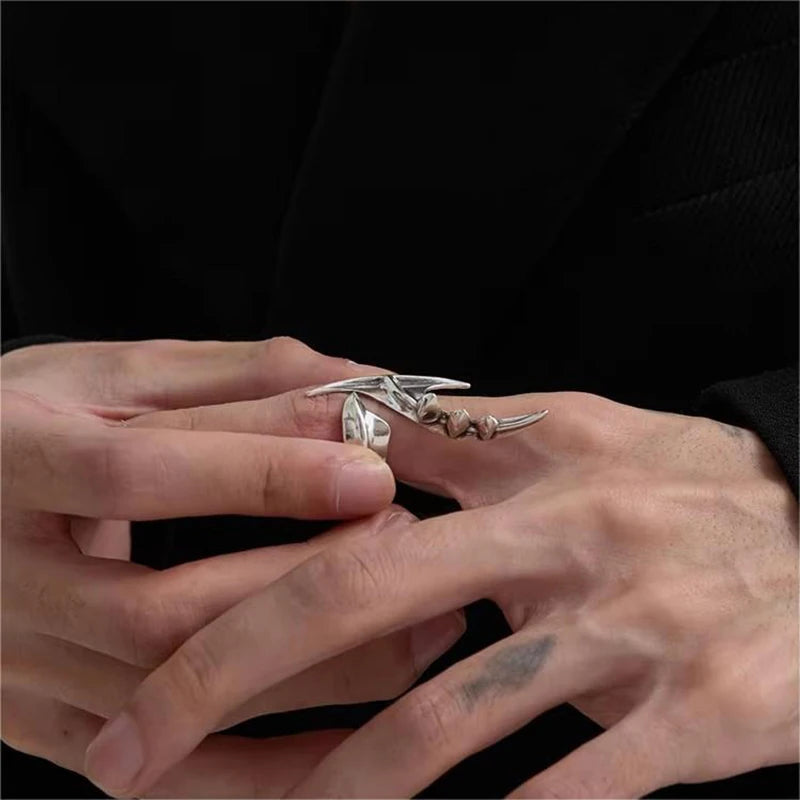 Cyberpunk alienígena anel irregular unissex hip-hop anéis de abertura exagerados carnaval jóias acessórios presente de natal