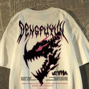 Moda europeia e americana nova moda masculina verão crânio anjo impressão micro elástico respirável em torno do pescoço camiseta ao ar livre cidade alta s