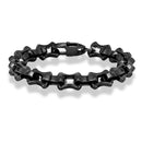 Mkendn locomotiva vintage oxidado preto quilha elo de corrente pulseira masculina punk aço inoxidável motocicleta pulseiras jóias masculinas