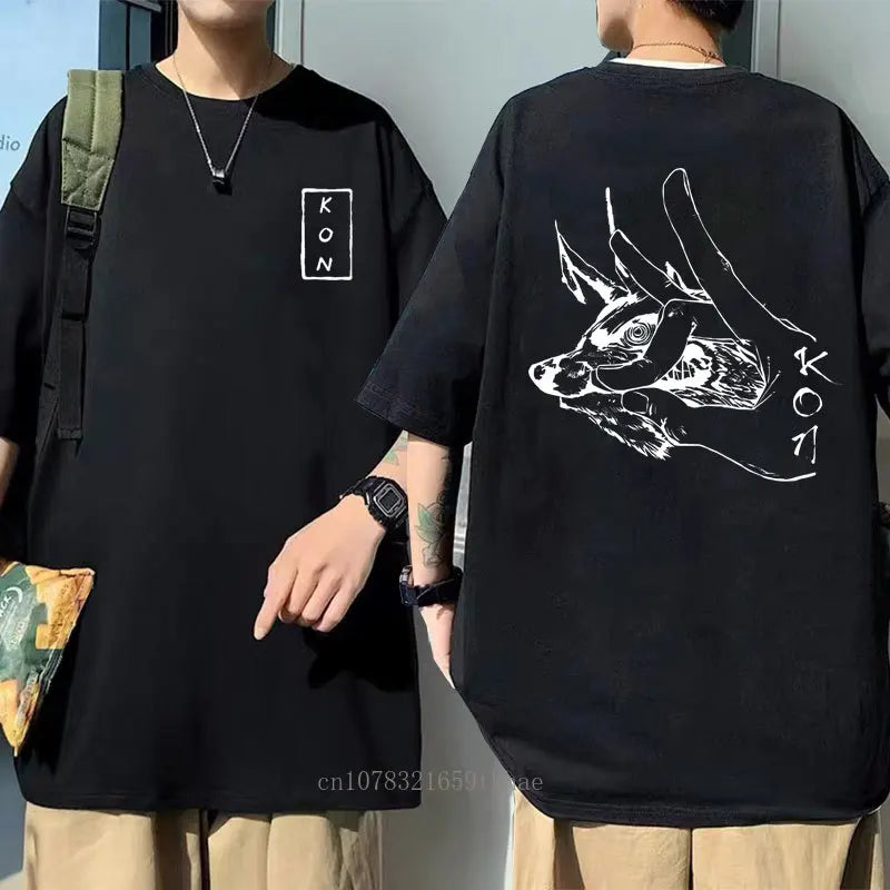 Anime japonês dos desenhos animados kon camisa masculina correndo esportes solto oversized camiseta de manga curta algodão verão masculino topo t camisa