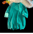 Qualidade oversized ácido lavado y2k t camisa masculina vintage camisetas streetwear lavagem mineral camisetas menino solto marca de luxo topos