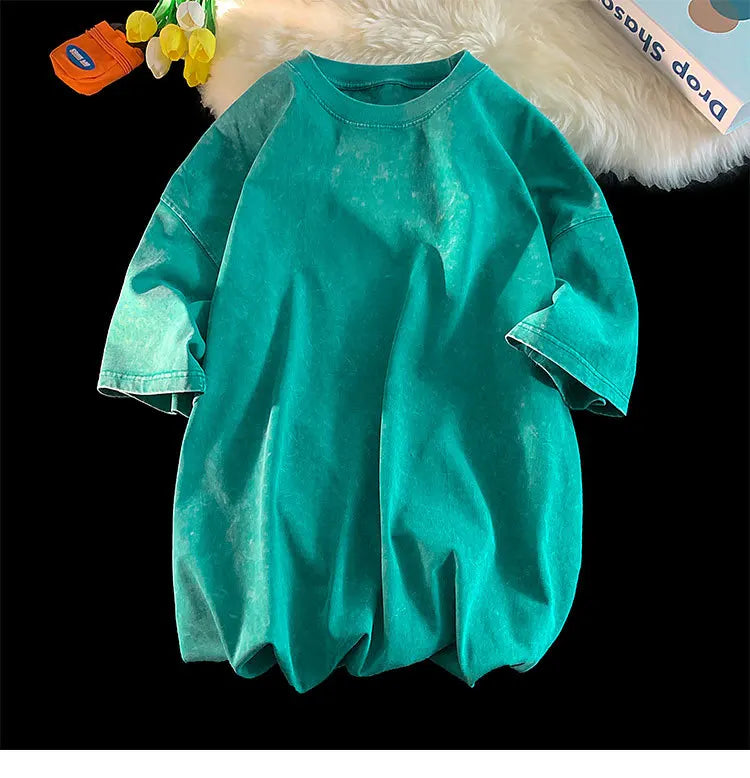 Qualidade oversized ácido lavado y2k t camisa masculina vintage camisetas streetwear lavagem mineral camisetas menino solto marca de luxo topos