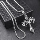 Cross border nova chama retro cruz colar masculino pingente colar nicho acessório de moda