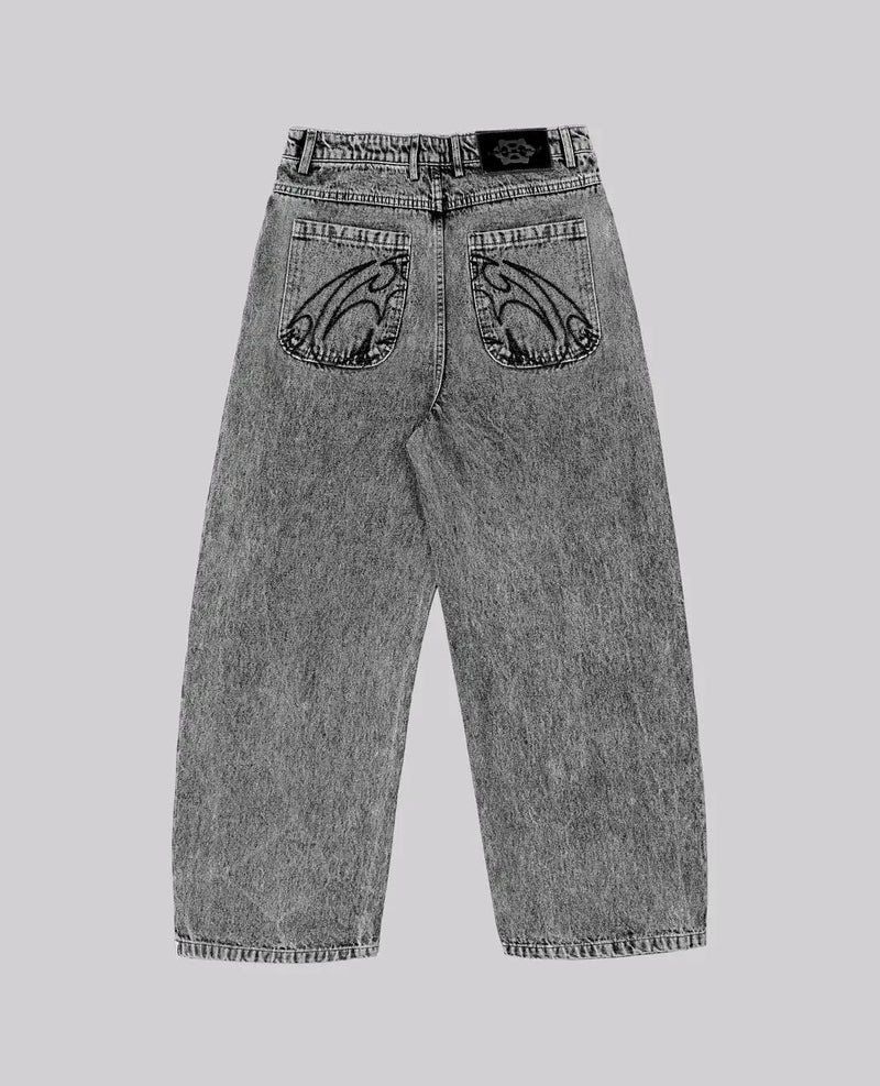 90s retro rua bordado jeans masculino r & b cor sólida solta calças retas feminino y2k harajuku hip hop estilo punk jeans masculino