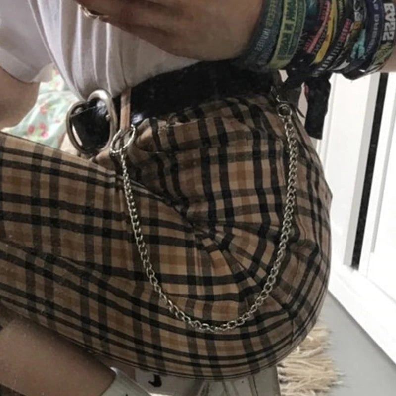 Cadeia Cinto de Metal Longo para Calças Punk Rock, Punk Gancho, Calça Cintura Link, Cadeia Carteira, Chaveiro Anel Clip, 1 Camada, 2 Camadas, 3 Camadas