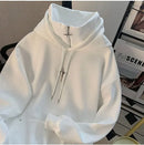 Casual gola alta moletom com capuz masculino primavera outono na moda desportivo estilo retro japonês jovem jaqueta aérea