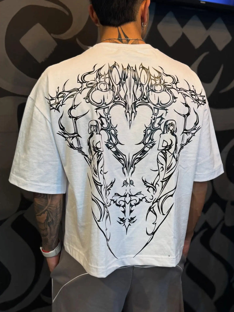 American street hip-hop retro listrado moda solta camiseta masculina verão novo harajuku y2k casual punk de manga curta feminino