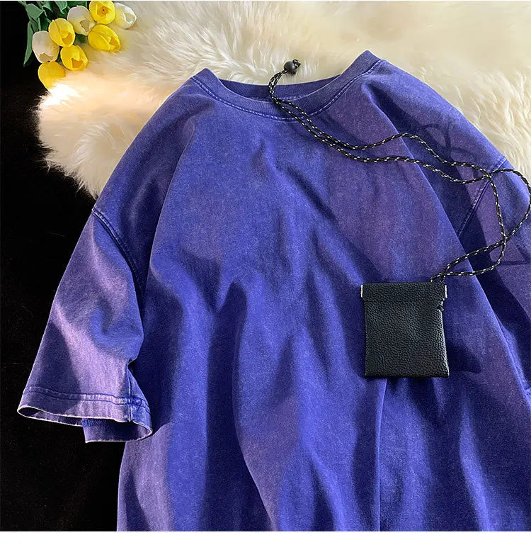 Qualidade oversized ácido lavado y2k t camisa masculina vintage camisetas streetwear lavagem mineral camisetas menino solto marca de luxo topos