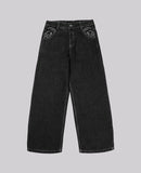 90s retro rua bordado jeans masculino r & b cor sólida solta calças retas feminino y2k harajuku hip hop estilo punk jeans masculino