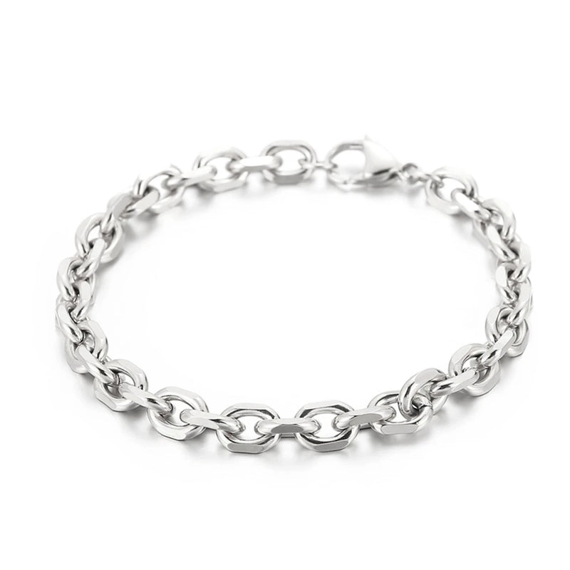 Punk pesado chanfrado cabo corrente pulseira para mulheres homens de aço inoxidável grosso link corrente pulseira grunge y2k pulseira