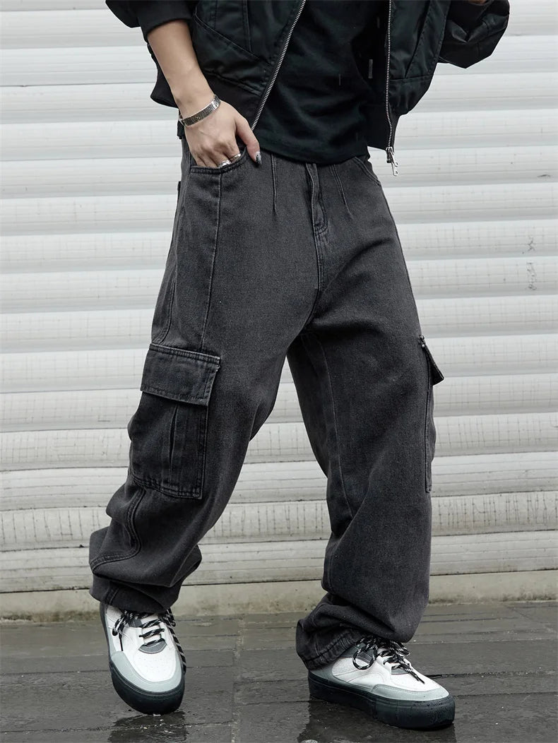 Y2k novos jeans baggy masculino hip hop harajuku calças de perna larga calças jeans masculinas streetwear coreano calças de carga oversize