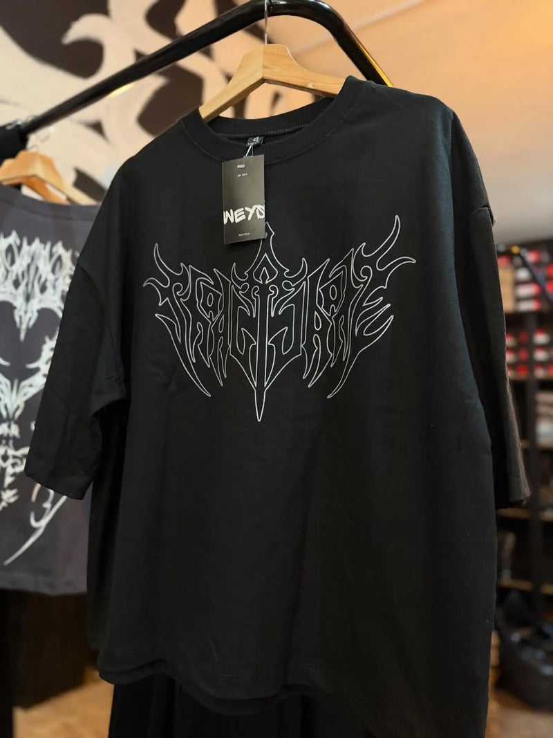 American street hip-hop retro listrado moda solta camiseta masculina verão novo harajuku y2k casual punk de manga curta feminino