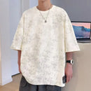 Camiseta masculina verão respirável tie dye em torno do pescoço t legal conforto verão casual topo novo tecido na moda 2025 venda quente moda