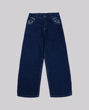 90s retro rua bordado jeans masculino r & b cor sólida solta calças retas feminino y2k harajuku hip hop estilo punk jeans masculino