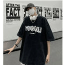 Camiseta de manga curta afligida masculina, retrô americano, algodão pesado, manga corporal, grandes dimensões, tamanho grande, roupa solta, verão