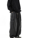 Preto baggy carga calças de brim dos homens casuais perna larga calças de jogging oversize vintage em linha reta solta calças de brim de trabalho conforto macio