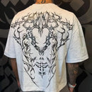 American street hip-hop retro listrado moda solta camiseta masculina verão novo harajuku y2k casual punk de manga curta feminino