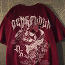 Moda europeia e americana nova moda masculina verão crânio anjo impressão micro elástico respirável em torno do pescoço camiseta ao ar livre cidade alta s