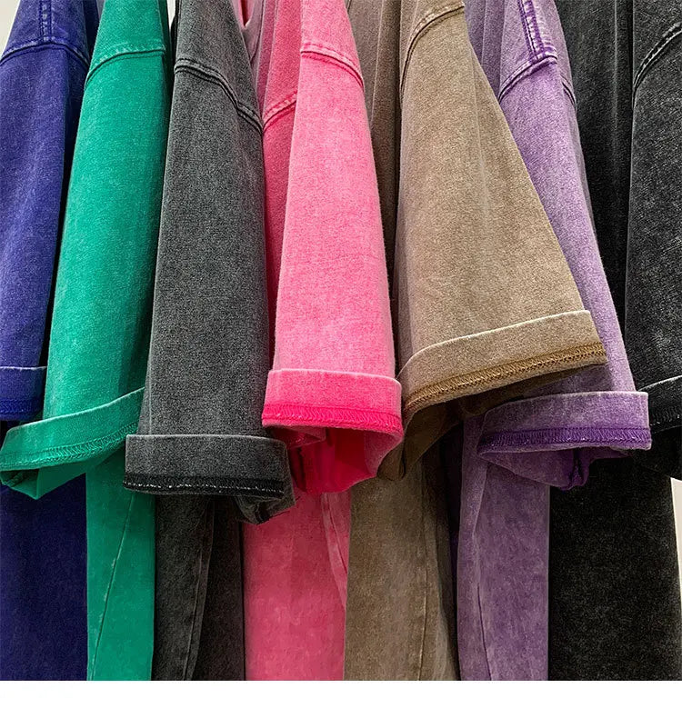 Qualidade oversized ácido lavado y2k t camisa masculina vintage camisetas streetwear lavagem mineral camisetas menino solto marca de luxo topos