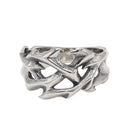 Moda vintage oco para fora design coroa de espinhos anéis para homens mulheres de aço inoxidável punk motociclista presentes festa de casamento atacado